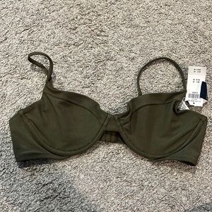 Abercrombie olive green underwire bathing suit top